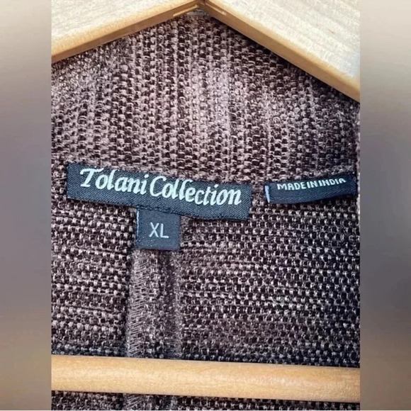 Tolani Collection Embroidered Jacket with Roll-Tab Sleeve - Brown XL - Picture 4 of 9